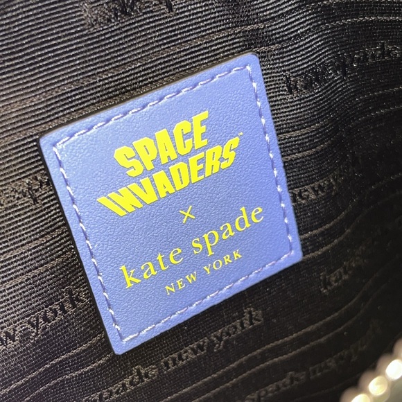 kate spade NWT $158 MSRP Space Invaders Glitter Patent Leather Wristlet - Picture 10 of 12